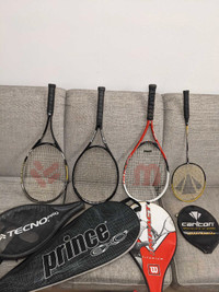 3 raquetes de tenis 1 badminton 