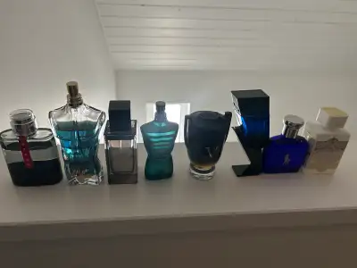 Le beau-130$-80% 125ml (with can) Polo blue-30$-100% 70ml (old bottle, possibly expired) Cobalt elix...