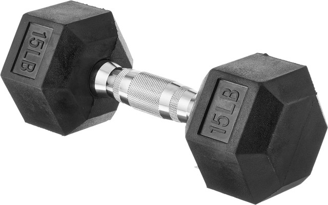 Hex Rubber Dumbbell with Metal Handles, Pair of 2 Heavy Dumbbell in Exercise Equipment in Mississauga / Peel Region - Image 2
