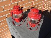railroad lamps and water can