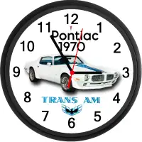 1970 Pontiac Trans Am (Polar White) Custom Wall Clock - New