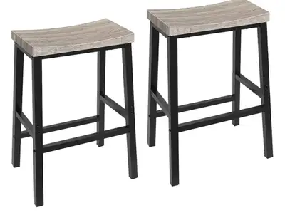 HOOBRO Bar Stools, Set of 2 Bar Chairs, 60 cm Saddle Stools, View more