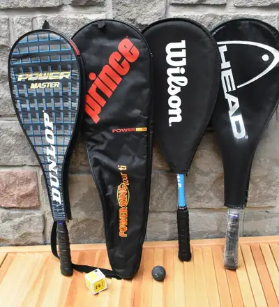  4 Squash Racquets Set – Head, Dunlop, Wilson, Prince – Titani, View more