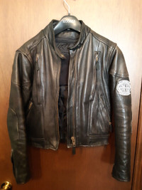 WOMEN'S X-SMALL "BAD TO THE BONE" COWHIDE MOTORCYCLE JACKET
