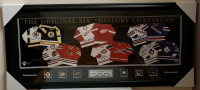 Original Six Hockey Jerseys Print 6 Autographs Framed