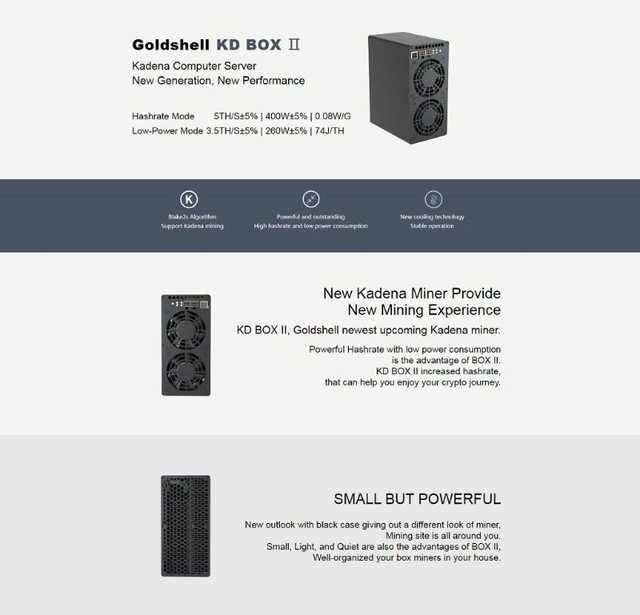 Goldshell KD-BOX 2 Kadena Crypto-Miner (KDA) dans Autre  à Ville de Montréal - Image 2