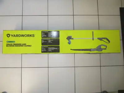YardworksCordlessGrass Trimmer & Blower Sweeper Combo New In Box, View more