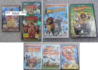 Brother Bear 1 &2, Madagascar 1&2, or Open Season 1-3 on DVD, View more