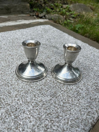 Sterling Silver-Clad Candle Holders (pair)