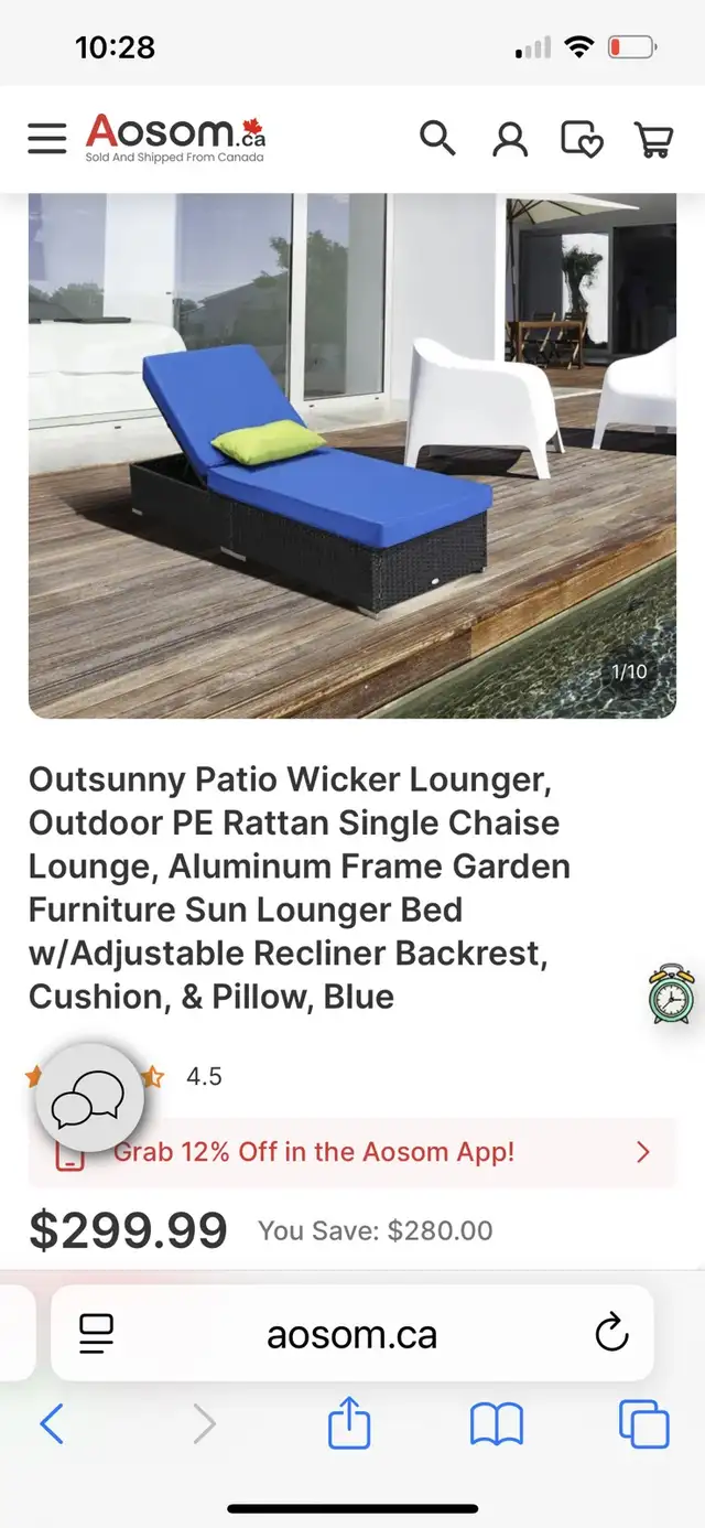 Patio Wicker Lounger, Outdoor PE Rattan Single Chaise Lounge in Patio & Garden Furniture in Markham / York Region - Image 2