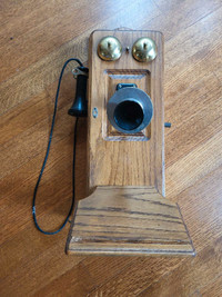 Antique Oak Telephone 