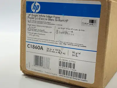 HP Bright White Inkjet Paper - 610 mm x 45.7 m (24 in x 150 ft), View more