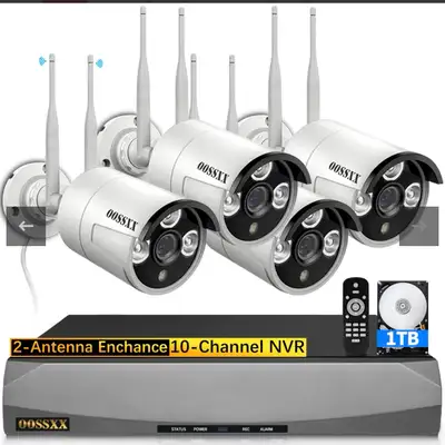 4pc AI Human Detected 2K 3.0MP Wireless Security Camera System, View more