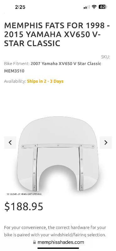 Motorcycle  windshields Memphis Shades mem3711 Yamaha Kawasaki in Other in Barrie - Image 6