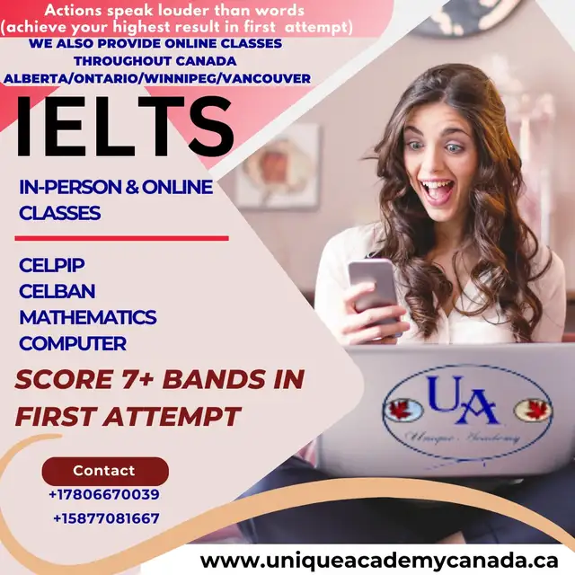 IELTS/CELPIP/CELBAN/PTE/-SPOKEN ENGLISH-GUARANTEED BANDS