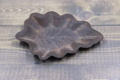 Vintage Tin Tart Mold In The Shape Of A Leaf, View more