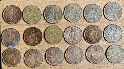 Great Britain "One Penny" coins , View more