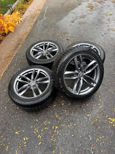 Winter Audi rims and tire set of 4 18 Inch Audi rims S line rims Audi wheels • Set of 4 • 5x112 Bolt...