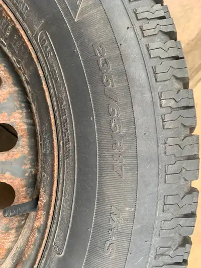 Selling set of 3 used 235/65R17 tires with rims. Price is for all 3 tires+ rims. Tires are almost wo...