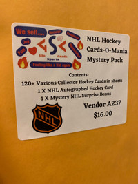 CARDS-O-MANIA 120+ Hockey Cards Sheets AUTO BONUS Booth 263