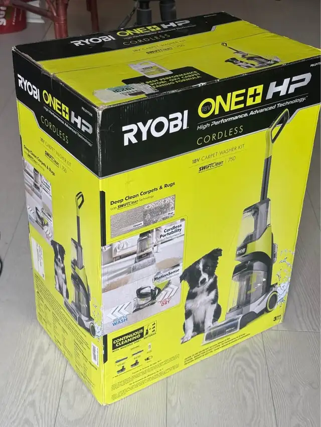 RYOBI SWIFTClean 750 Cordless Carpet Washer Kit – Brand New