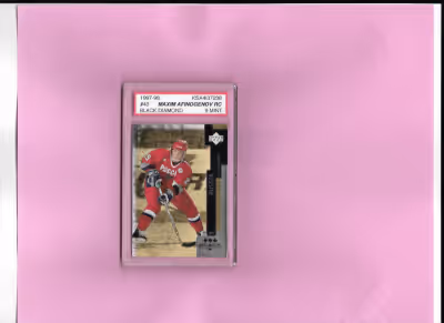 I have for sale a KSA Graded 9 Mint, 1997-98 Black Diamond #43 Maxim Afinogenov RC. This is a Triple...