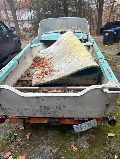 Helping a friend sell a pair of old boats.. the tin one doesn’t have an engine but seems like a pret...
