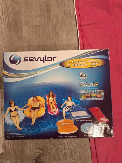 Sevylor inflatable pool or beach set of 4, plus 1. Almost new condition. $30 cash & pick up. Thanks.