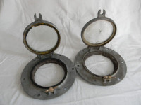 SHIP BOAT PORTHOLES GALVANIZED STEEL WITH BRASS LATCHES