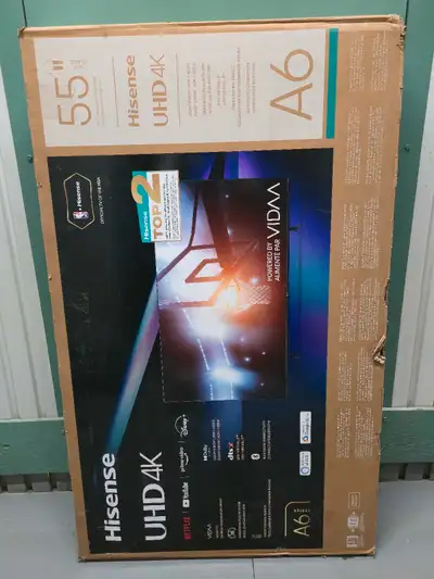 Voici une toute nouvelle téléviseur intelligente Hisense 55p 4k modèle A4, offrant une expérience de...