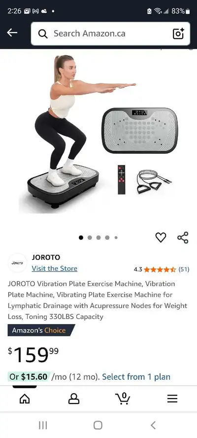 JOROTO Vibration Plate Exercise Machine, Vibration Plate Machine, Vibrating Plate Exercise Machine f...