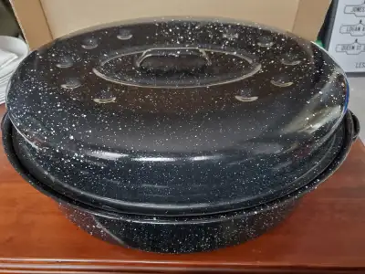 Large Speckled Enamel Roasting Pan, View more