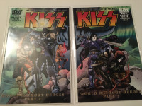 KISS IDW World without heroes comics, part 1 and 2, "A" covers