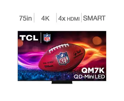 TCL 75" QM7K 4K UHD HDR QD-Mini LED Smart Google TV 144Hz Sale!, View more