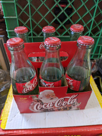 1999 Santa Claus Coca-Cola six pack bottles