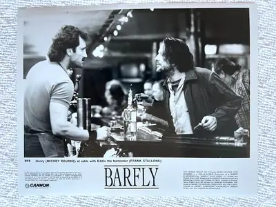 Original BARFLY (1987)still with Frank Stallone & Mickey Rourke, View more