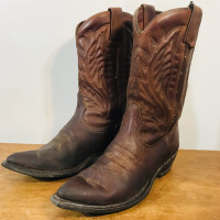 Mens vintage distressed leather boots