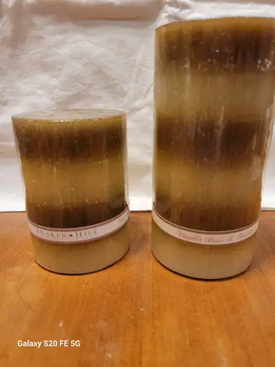 Shaker Hill Vanilla Bean and Hazelnut Pillar Candles, View more