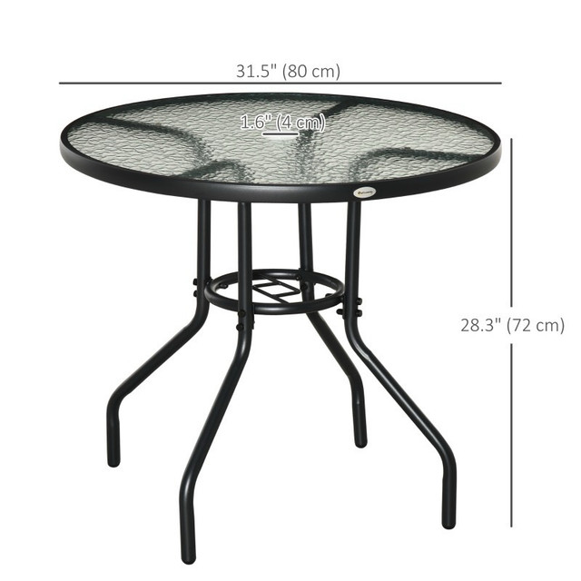 Patio Table，31.5" Round Outdoor Dining Table Coffee Side Bistro  in Patio & Garden Furniture in Markham / York Region - Image 3