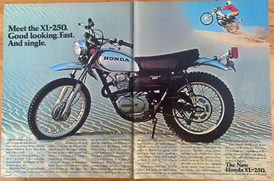 1972 Honda XL-250 Motorsport Original 2 Pg Ad, View more