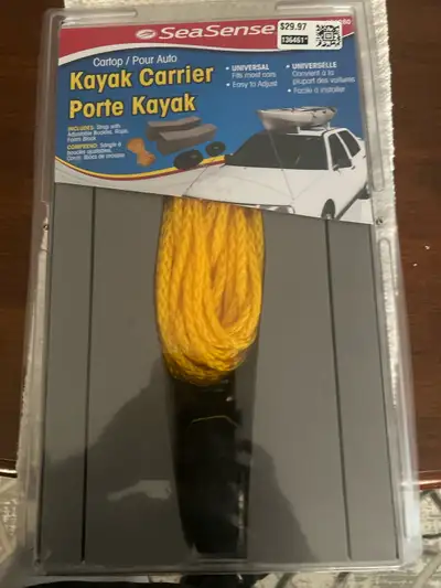 Kayak carrier new in box. I bought 2 but only one will fit on the roof at a time. Works well with my...