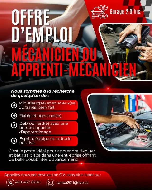 recherche mecanicien ou homme de service in General Labour in Longueuil / South Shore - Image 2