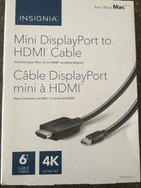 Insignia mini display port to HDMI cable 4K 6 foot 1.8m
