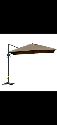 10x10ft Cantilever Umbrella with 4 Adjustable Angle and Rotation