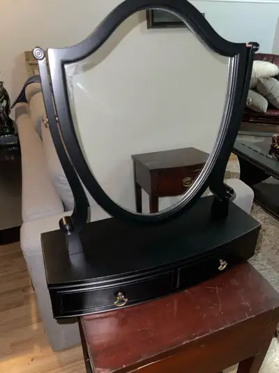 vintage tabletop vanity with swivel mirror, View more