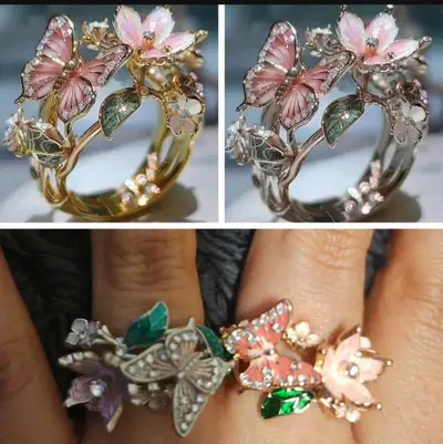 Flower shaped fantasy rings in silver nd golden colour It is supposed to be unisize $ 5 each cash on...