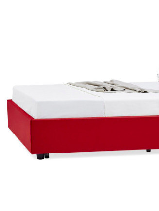 Cerchio Red and White Leather Bed in Beds & Mattresses in Markham / York Region - Image 3