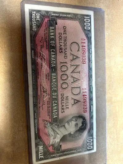 1954 Canadian $1000 bill, View more