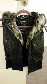DANIER Black Leather Vest (XS)