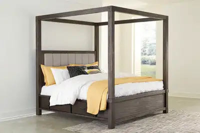 New Dellbeck King Size Storage Bedframe *Reg. $2199*, View more